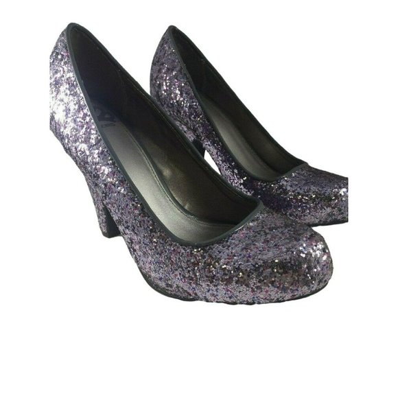 Fergalicious Womens High Heel Pumps Size 6M Silver/Multi-Color Sparkle Glitter - Picture 9 of 10